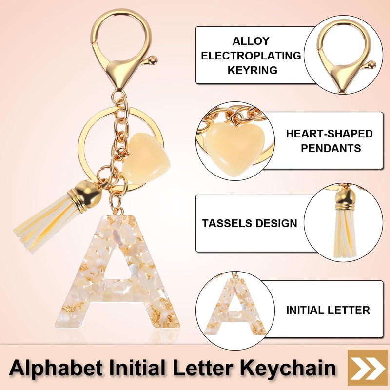 [PATIKIL] Alphabet Initial Letter Key Chain Resin Cute Key Chain