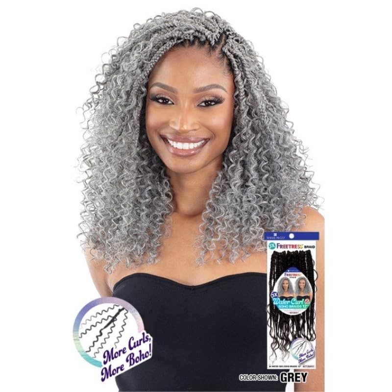 Shake-N-Go Freetress 3x Water Curl Boho Braids 12" (1B)