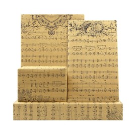 Music Wrapping Paper Vintage Musical Score Print Brown Kraft Gift Wrap Paper, 6 Sheets Folded Flat Large Newspaper for Women Men Packaging Flower, Birthday Christmas, Music Concert Gift Art Paper