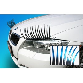 Carlashes Ombre Shaded Blue Car Eyelashes, Special Edition, Hand Airbrushed Bright Candy Color Tips, Ladies Fashion, Girly Car Accessory, Miles of Smiles, Make People Smile