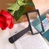 Large Rectangular Handheld Magnifying Glass，5X Magnification，4x2inches Handheld Magnifier，Scratch Resistant Glass
