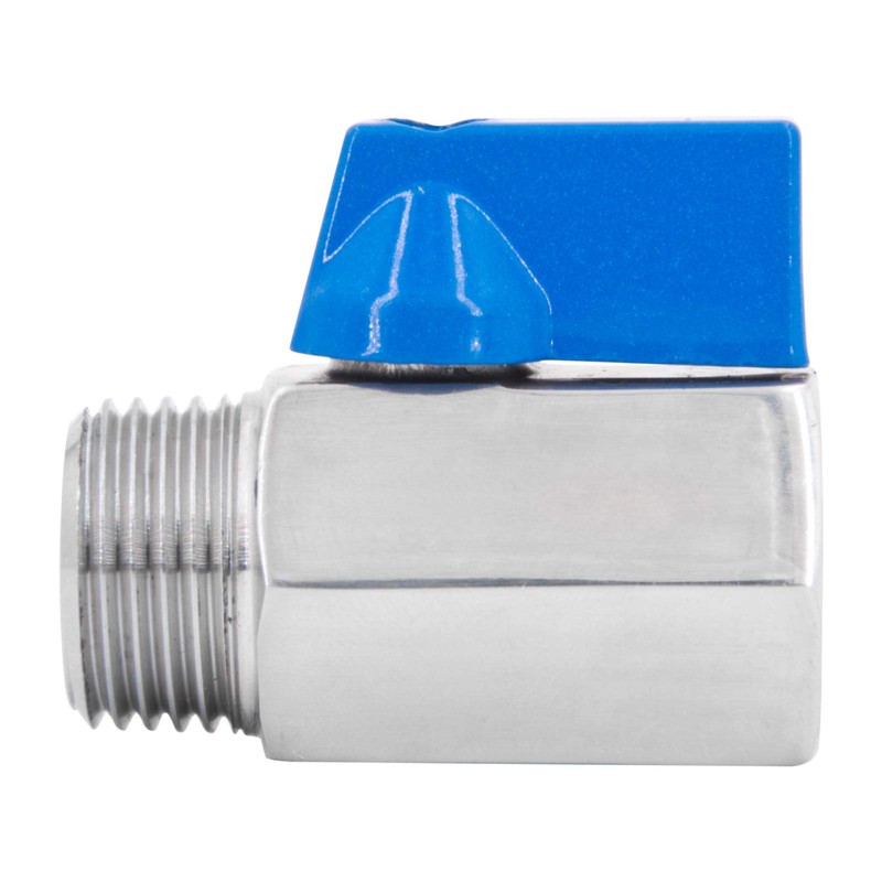Brass Ball Valve Mini Style Connector with Reduced Bore, Male