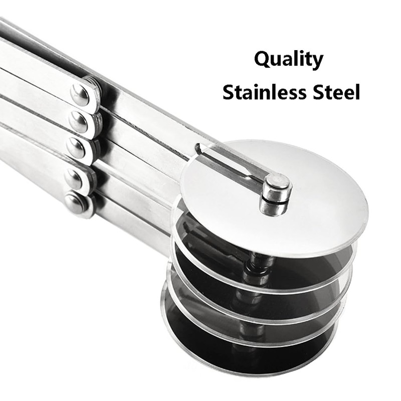 Pastry Multi-Wheel Cutter, Adjustable Pizza Slicer Multi-Round Baking Roller Dough