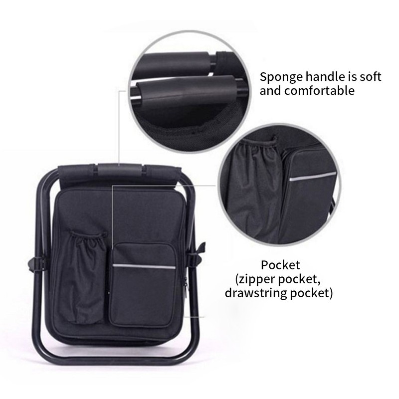 Portable Ice Chair Cooling Seat Ice Stool Foldable Insulated Ice