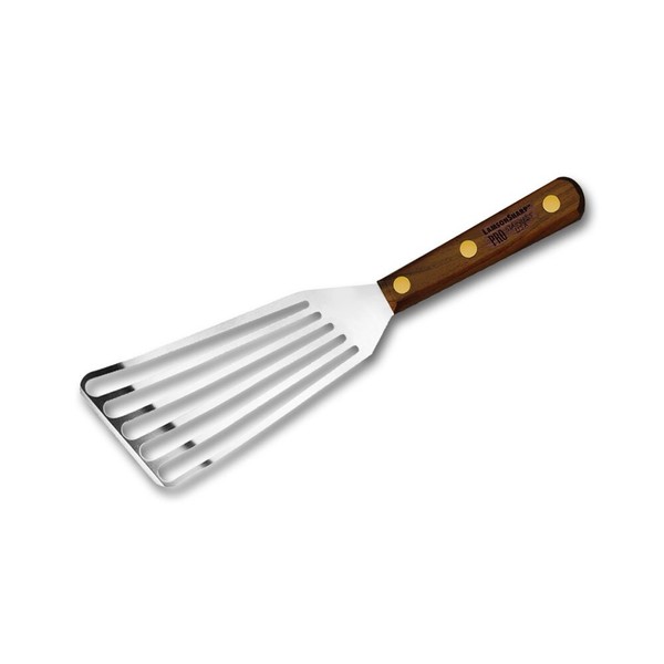 Lamson Chef’s Slotted Turner, 3" x 6", Stainless Steel with Riveted Walnut Handle, Right-Handed