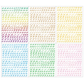 LANODO 6 Pcs Nail Stickers Alphabet 3D English (6 Colors) Alphabet Pretty Nail Sticker DIY (2272)