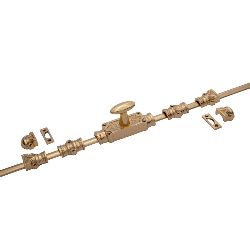 STALLION HARDWARE Polished Brass Cremone Bolt for Cabinet Hardware