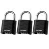 DELSWIN 3 Pack Large Combination Padlock - 4 Digit Resettable