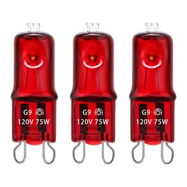 C-Raptile - foco G9 de 75 W, 120 V, 2 pines, paquete de 3 bombillas de repuesto regulables, color rojo cálido