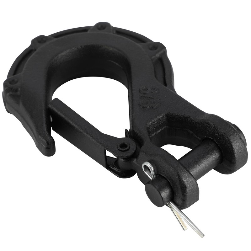 Runfarr 3/8 Inch Winch Hook, Forged Steel Winch Hook for