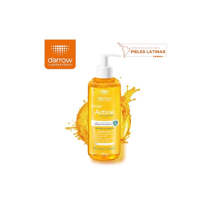 Darrow Actine Oil Control Gel Limpiador Dermatológico Piel Mixta Grasa