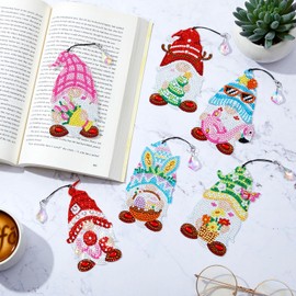 Tenceur 12 Pcs Gnome Diamond Bookmarks 5d Diamond Art Bookmark Kits Crafts Rhinestone Painting Bookmark for Valentine's Day for Read DIY Arts Crafts Gifts for Valentine, 12 Styles