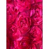 Maci HOT Pink 3D Floral Polyester Satin Rosette on Mesh