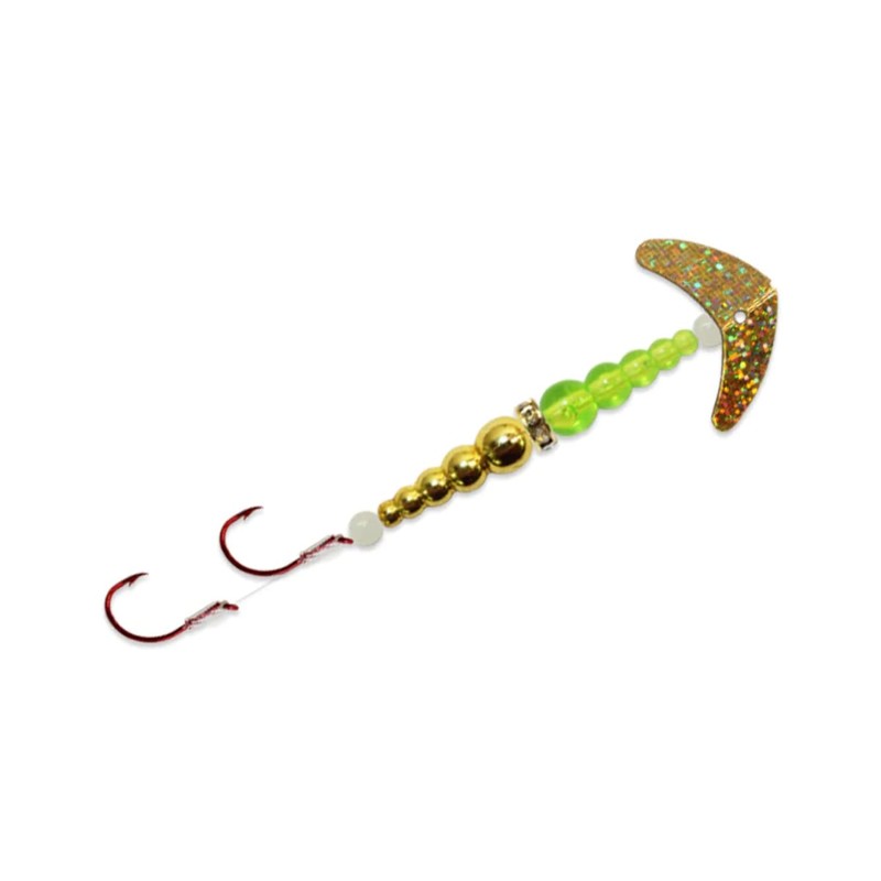 Mack's Lure Double Whammy Kokanee Pro, Silver Sparkle Flo Ruby/Flo