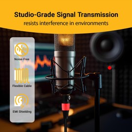 Anewbig XLR Cables 25ft 6 Pack,XLR Male to Female Microphone Cables,3-Pins Gold-Plated Mic Cable with OD6.0mm Jacket,Stage-Grade for Studio/DJ/Podcast/Mixers/Mics/PA Systems