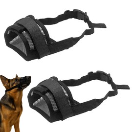 keyxer 2 Stück Museliere für kleine Hunde Museliere für kleine Hunde, Schnellregelung der Museliere, Museliere gegen Abfälle und Stecke, Die Größe L ist von 16 bis 23 cm.(Schwarz,L)
