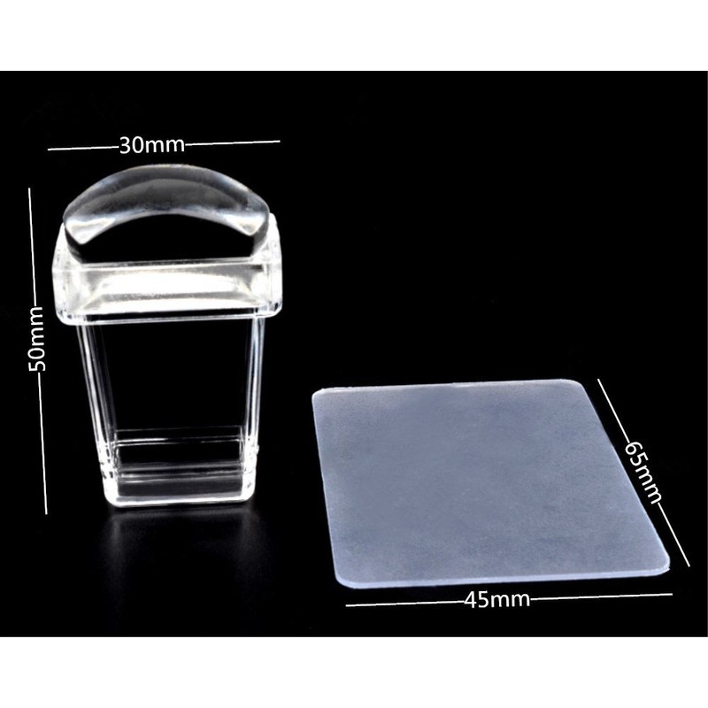 yueton Clear Jelly Soft Silicone Rectangular Nail Art Stamping Stamper