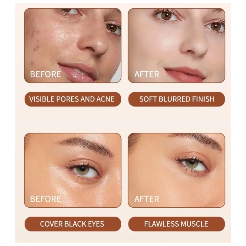 Base De Maquillaje Conceal Skin + Pincel Natural 3 Colores