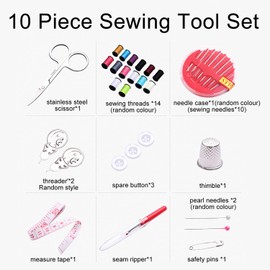 Kryzulax Travel Sewing Kit, Sewing Accessories, Mini Sewing Kit, Travel Sewing Kit, Includes Sewing Thread, Needles, Scissors, Sewing Accessories, Buttons etc., for Adults, Beginners, Families, Travel