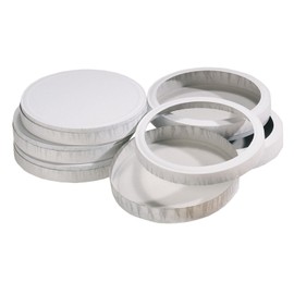 folia 995 - Käseschachteln, weiß, Durchmesser ca. 15,3 cm, 10 Paar, ideal zum Laternen basteln