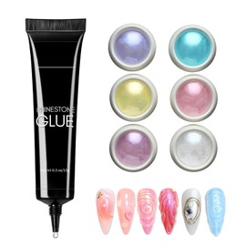 3D Nail Gel - Aurora Glazed Chrome Nail Powder - Clear 3D Sculpting Nail Gel, Moonlight Pearl Nail Chrome Powders - No Wipe Glue And Pigment Chrome Powder Kit For Art Design Decoration
