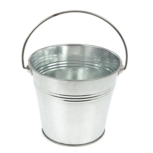 Homeford Metal Pail Buckets Party Favor, 5-inch, 1-Count, Silver
