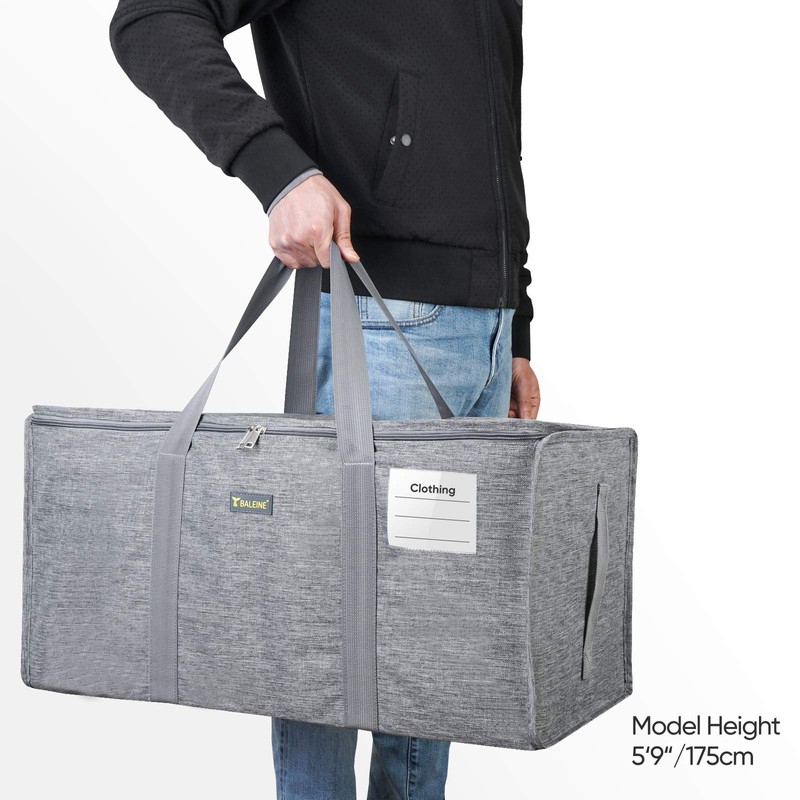 BALEINE Extra Large Storage Tote with Zippers & Carrying Handles,