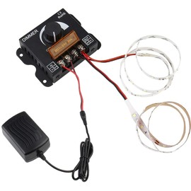 RGBZONE LED Light Strip Dimmer, DC 12V-24V 30A PWM Dimming Controller, Knob Adjust Brightness, ON/Off Dimmer Switch for Single Color LED Strip Lights - Metal Shell Dimmer (Single Color)