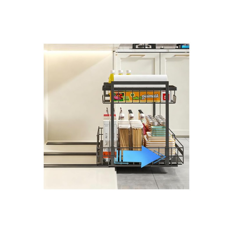 Extendable Telescopic Drawer, Kitchen Organiser for Sink and Kitchen Shelf,