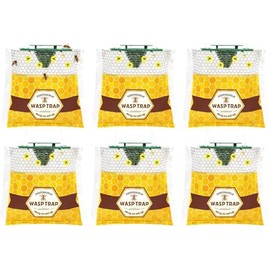 6 Pack Disposable Wasp Traps Outdoor Hanging Yellow Jacket Trap Carpenter Bee Traps for Outside Wasp and Hornet Traps Catcher Killer for Fly, Insects and Bug Outdoor Hanging Bag