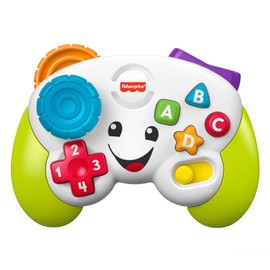 Fisher-Price HXB63 Learning Fun Game Controller for Babies and Toddlers in Green, Dummy Video Game with Music and Light Function for Babies from 6 Months, French Version