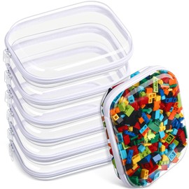 Sanwuta Sanwuta 6 Pcs Clear Hard Zipper Case Hard Plastic Zipper Pouches Makeup Bag Transparent Cases for Snacks Plastic Storage Organizer Portable Box for Travel