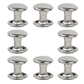 300sets Stainless Steel Leather Rivets Double Cap Rivet Tubular Metal Studs Repairs Decoration Craft Accessories for Leather Craft Clothes Shoes Bags Belts (8mm Silver)
