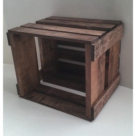 Darla'Studio 66 Medium Stained Vinyl Record Holder Wood Crate