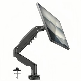 Single Monitor Mount, Gas Spring Gaming Monitor Arm Stand, 17-30 inch Monitor Stand for Desk with C-clamp/Grommet Mounting Base 180° Swivel Adjustable Height Max. 19.8LBS