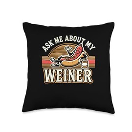 Hotdog Weiner Sausage Dog Sandwich Food Dachshund Lover Throw Pillow