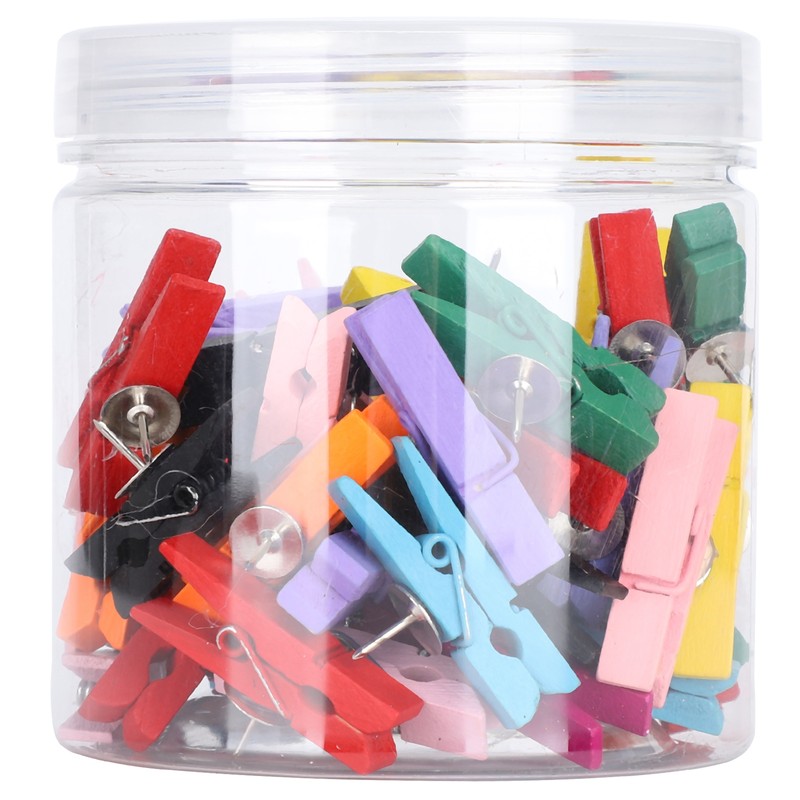 100pcs Push Pins Clips Small Mini Colorful Picture Photo Clips