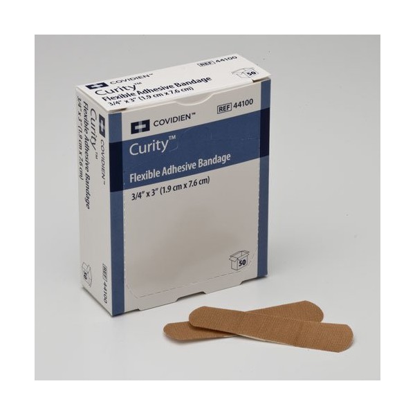 Covidien 44100 Fabric Adhesive Bandages, Box, 50, Bandages, Standard, 3"