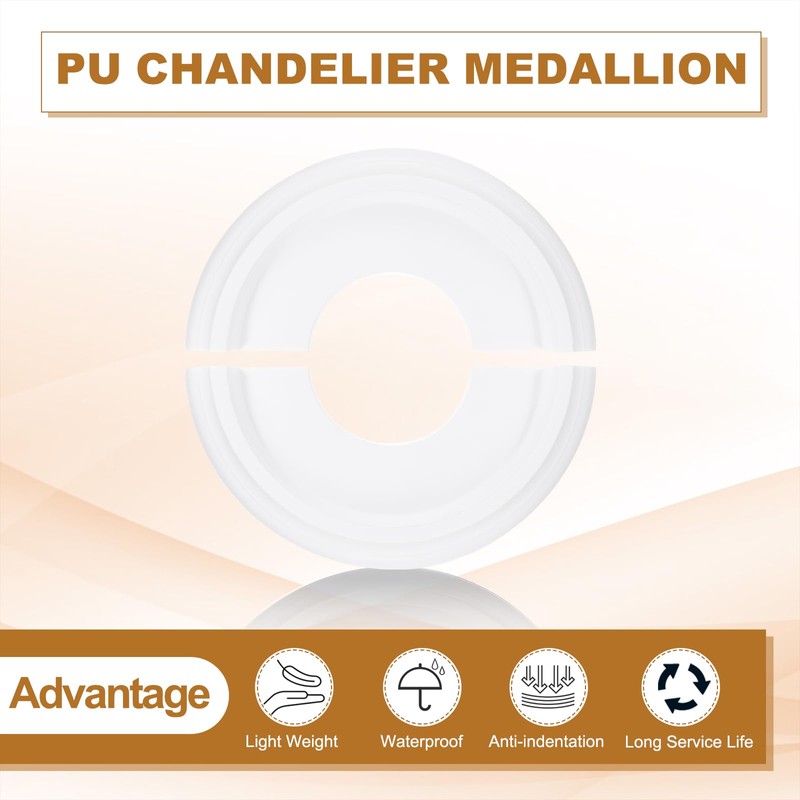PATIKIL Ceiling Medallion, 10" OD x 4" ID PU Decorative