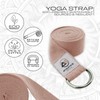 Yoga Strap Belt with Metal D-Ring Buckle, 6ft long &