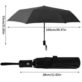 JIADEXIN Black Compact Travel Folding Umbrella with 8 Rib Lightweight Automatic Umbrellas UV Resistant Windproof Rain Umbrella Strong Portable Umbrella for Women Men Girls Boys
