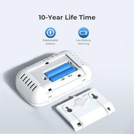 Siterwell Carbon Monoxide Detectors, 10 Year Product Life Portable Carbon Monoxide Detector with LCD Digital Display and Sound Warning, ETL Listed, Travel Carbon Monoxide Detector for Home, 2-Pack