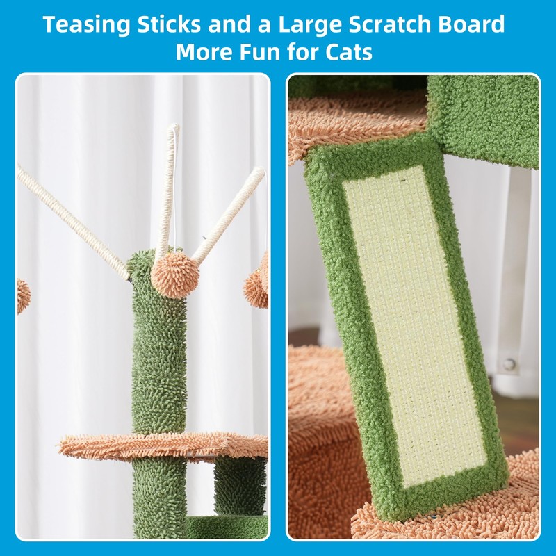Hey-brother Cat Tree, 53 inch Cat Tower for Indoor Cats,