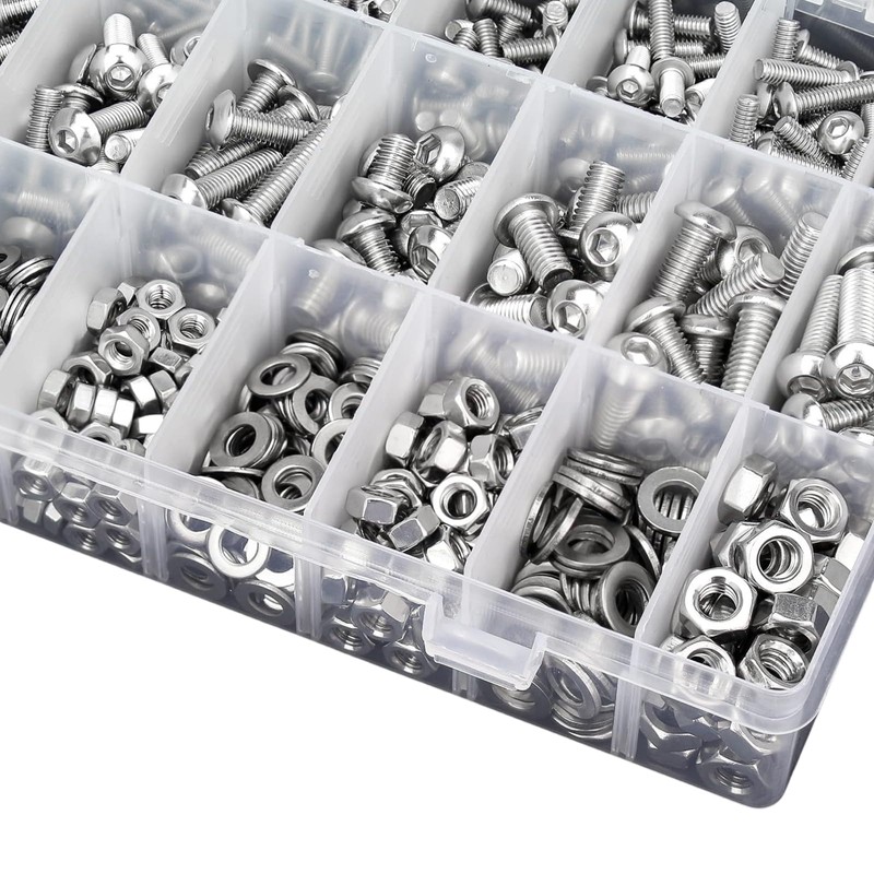 WZHUIDA 1080 Pieces M2 M3 M4 M5 Hex Socket Screws