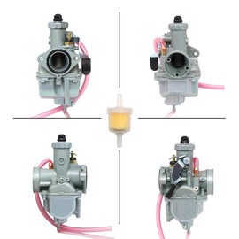 YJGZSVK VM22 26mm Carburetor Carb Red Intake Manifold Main Jets Throttle Cable Air Filter Kit for Predator 212cc 196cc Massimo Baja Warrior 6.5hp GX200 GX160 BT200X CT200U Engine Mini Bike Go Kart