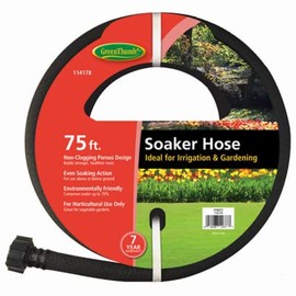 75' Foot Black Rubber Garden Drip Soaker Hose - Pack of (5)