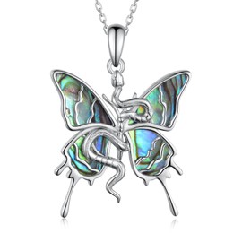 Daixiya Butterfly Necklaces for Women 925 Sterling Silver Butterfly Snake Pendant Necklace Boho Jewelry Butterfly Gifts for Women