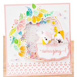 Lapoo Cutting Die for Scrapbooking, 3D Backgrounds Frame New Cutting Dies DIY Album Card Making Decor Paper Craft Metal Die Cuts Party Decorations (9 Flower Borders 7.3 x 3.1 in)