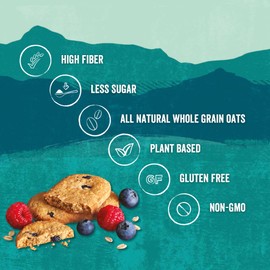 Nairn's Gluten-Free Blueberry and Raspberry Breakfast Biscuits - Healthy, Tasty, High Fiber, Non-GMO, No Artificial Colors, Flavors, or Preservatives, Safe for Celiacs, 5.64oz