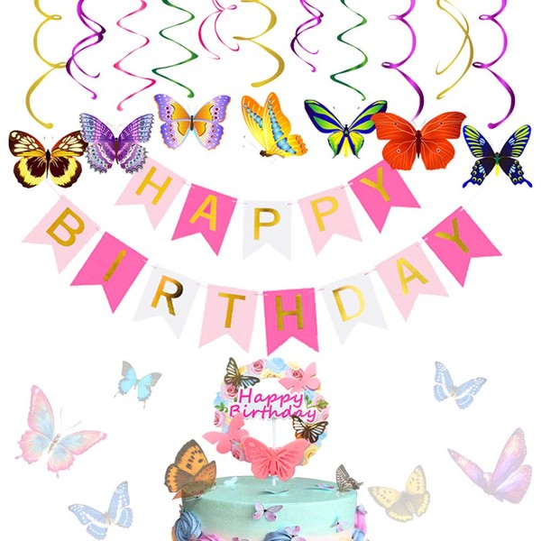 JeVenis Butterfly Birthday Party Decoration Garden Birthday Decorations Garden Birthday Background